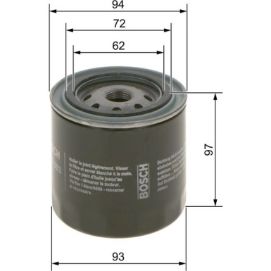 BOSCH 0 986 452 003 Ölfilter BOSCH 0 986 452 003 Ölfilter