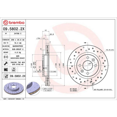 Brembo Bremsscheibe XTRA LINE - Xtra 09.5802.2X Brembo Bremsscheibe XTRA LINE - Xtra 09.5802.2X