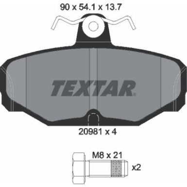 Textar Bremsbelagsatz, Scheibenbremse 2098101