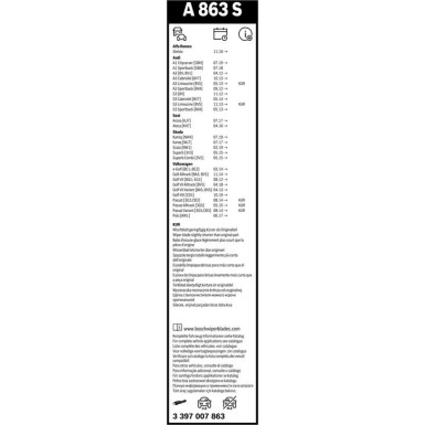 BOSCH Aerotwin Set A863S + A331H Vorne + Hinten