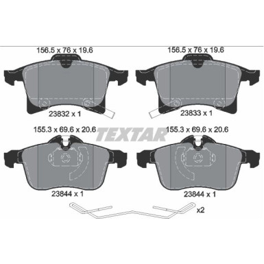 Textar Bremsbelagsatz, Scheibenbremse Q+ 2383204 Textar Bremsbelagsatz, Scheibenbremse Q+ 2383204