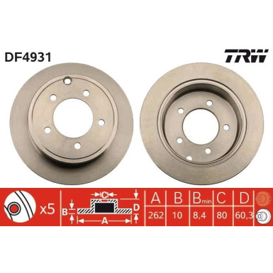 TRW Bremsscheibe DF4931 TRW Bremsscheibe DF4931