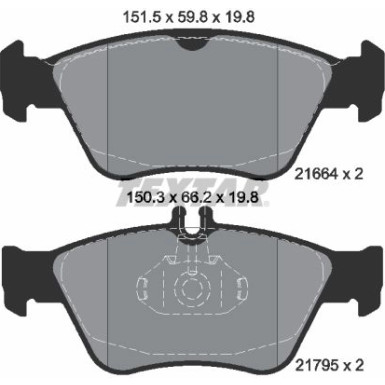 Textar Bremsbelagsatz, Scheibenbremse Q+ 2166404 Textar Bremsbelagsatz, Scheibenbremse Q+ 2166404