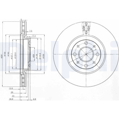 Delphi Bremsscheibe BG3699 Delphi Bremsscheibe BG3699