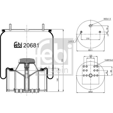 FEBI BILSTEIN 20681 Federbalg, Luftfederung