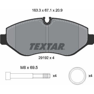 Textar Bremsbelagsatz, Scheibenbremse Q+ 2919209 Textar Bremsbelagsatz, Scheibenbremse Q+ 2919209