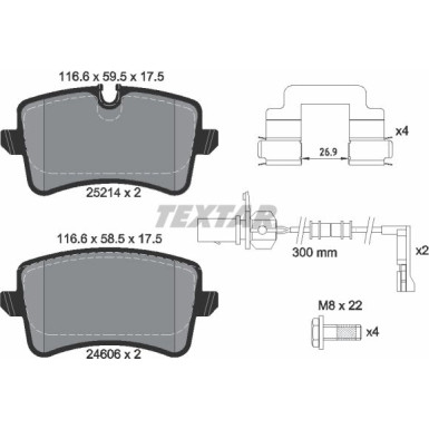 Textar Bremsbelagsatz, Scheibenbremse Q+ 2521401