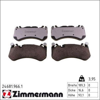 ZIMMERMANN 24681.966.1 staubreduzierte Bremsbeläge rd:z ZIMMERMANN 24681.966.1 staubreduzierte Bremsbeläge rd:z