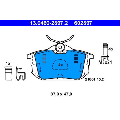 Bremsbelagsatz, Scheibenbremse 13.0460-2897.2 Bremsbelagsatz, Scheibenbremse 13.0460-2897.2