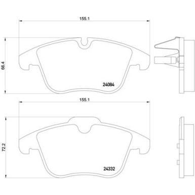Brembo Bremsbelagsatz, Scheibenbremse PRIME LINE P 61 106
