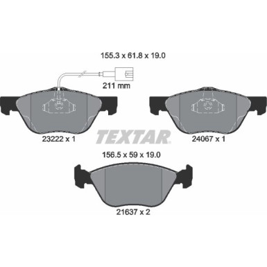 Textar Bremsbelagsatz, Scheibenbremse Q+ 2322201 Textar Bremsbelagsatz, Scheibenbremse Q+ 2322201