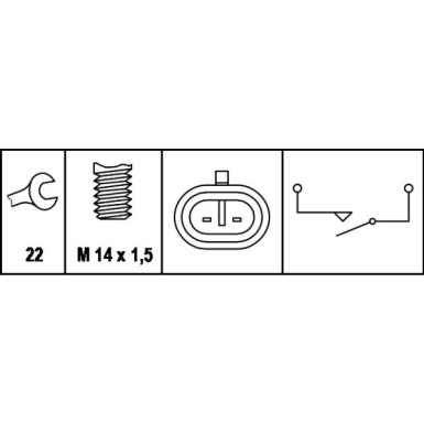 Hella Schalter, Rückfahrleuchte 6ZF 008 621-011