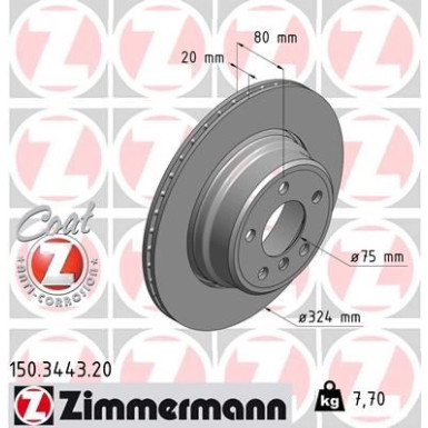 Zimmermann Bremsscheibe Coat Z 150.3443.20