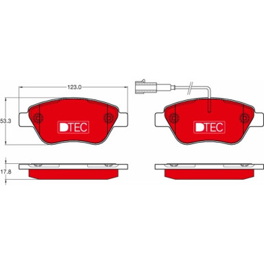 TRW Bremsbelagsatz, Scheibenbremse DTEC COTEC GDB1654DTE TRW Bremsbelagsatz, Scheibenbremse DTEC COTEC GDB1654DTE