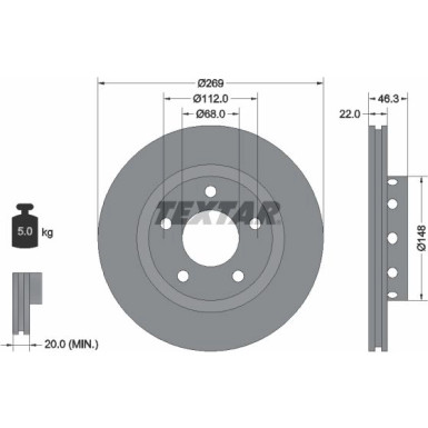 Textar Bremsscheibe 92098400 Textar Bremsscheibe 92098400