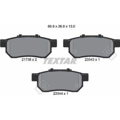 Textar Bremsbelagsatz, Scheibenbremse 2173801 Textar Bremsbelagsatz, Scheibenbremse 2173801