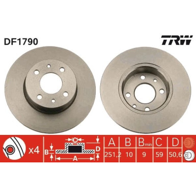 TRW Bremsscheibe DF1790 TRW Bremsscheibe DF1790