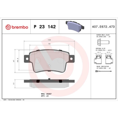 Brembo Bremsbelagsatz, Scheibenbremse PRIME LINE P 23 142 Brembo Bremsbelagsatz, Scheibenbremse PRIME LINE P 23 142