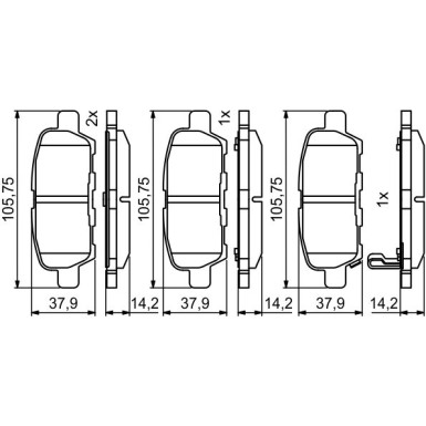 BOSCH Bremsbelagsatz, Scheibenbremse 0 986 494 861 BOSCH Bremsbelagsatz, Scheibenbremse 0 986 494 861