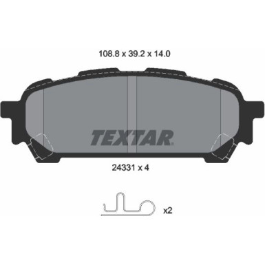 Textar Bremsbelagsatz, Scheibenbremse 2433101 Textar Bremsbelagsatz, Scheibenbremse 2433101