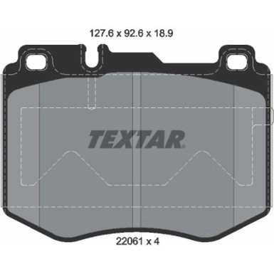 Textar Bremsbelagsatz, Scheibenbremse 2206101