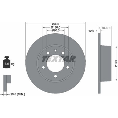 Textar Bremsscheibe PRO 92111203