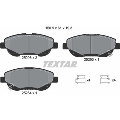 Textar Bremsbelagsatz, Scheibenbremse Q+ 2500601