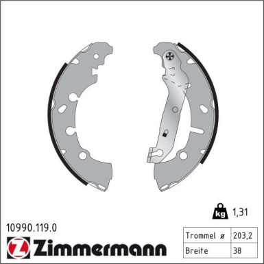 Bremsbackensatz 10990.119.0 Bremsbackensatz 10990.119.0