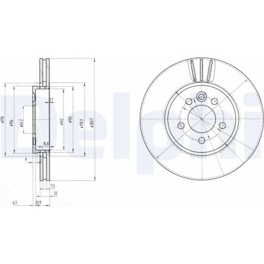 Delphi Bremsscheibe BG3503 Delphi Bremsscheibe BG3503