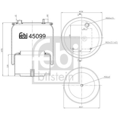 FEBI BILSTEIN 45099 Federbalg, Luftfederung