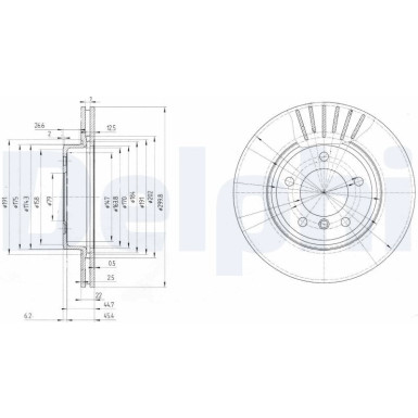 Delphi Bremsscheibe BG3527C Delphi Bremsscheibe BG3527C