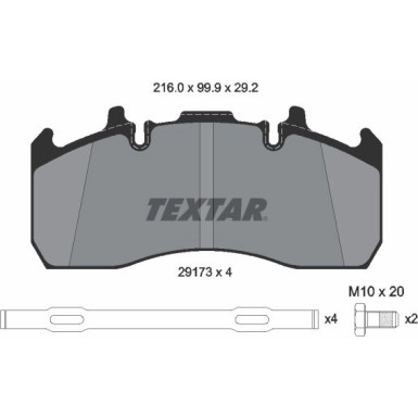 Textar Bremsbelagsatz, Scheibenbremse 2917301