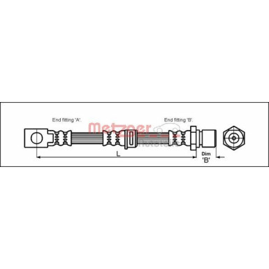 Metzger Bremsschlauch 4114758