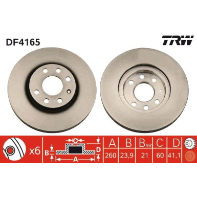 TRW Bremsscheibe DF4165 TRW Bremsscheibe DF4165