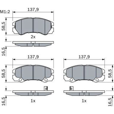 BOSCH Bremsbelagsatz, Scheibenbremse 0 986 424 760 BOSCH Bremsbelagsatz, Scheibenbremse 0 986 424 760