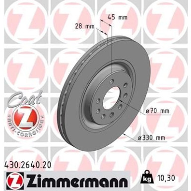 Zimmermann Bremsscheibe Coat Z 430.2640.20