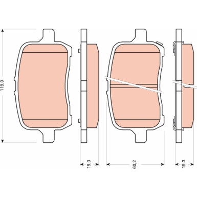 TRW Bremsbelagsatz, Scheibenbremse GDB1755