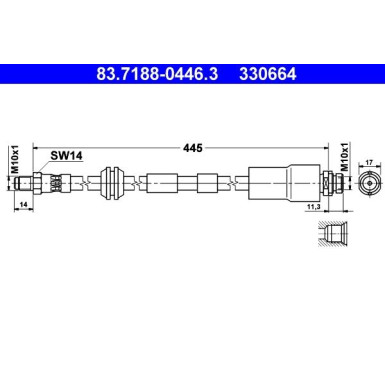 ATE Bremsschlauch 83.7188-0446.3 ATE Bremsschlauch 83.7188-0446.3