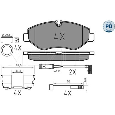Meyle Bremsbelagsatz, Scheibenbremse MEYLE-PD: Advanced performance and design 025 291 9220/PD Meyle Bremsbelagsatz, Scheibenbremse MEYLE-PD: Advanced performance and design 025 291 9220/PD