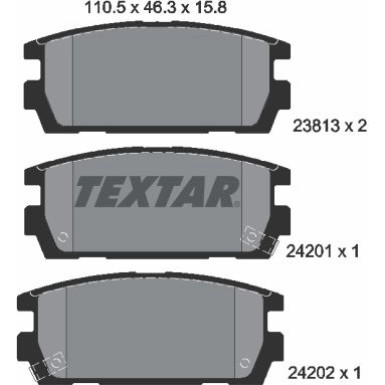 Textar Bremsbelagsatz, Scheibenbremse 2381301