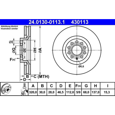 ATE Bremsscheibe 24.0130-0113.1