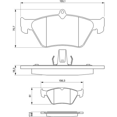 BOSCH Bremsbelagsatz, Scheibenbremse 0 986 461 129 BOSCH Bremsbelagsatz, Scheibenbremse 0 986 461 129