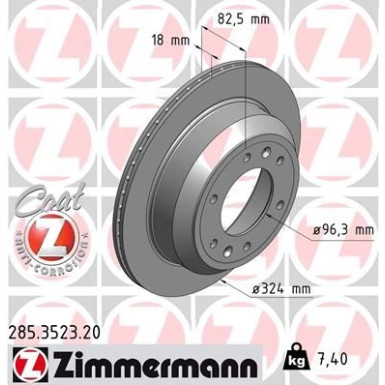 Zimmermann Bremsscheibe Coat Z 285.3523.20