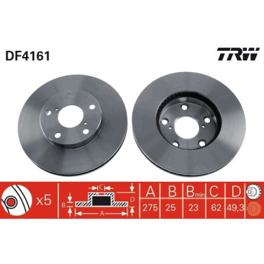 TRW Bremsscheibe DF4161