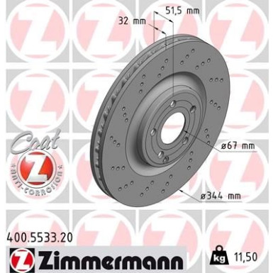 Zimmermann Bremsscheibe Coat Z 400.5533.20