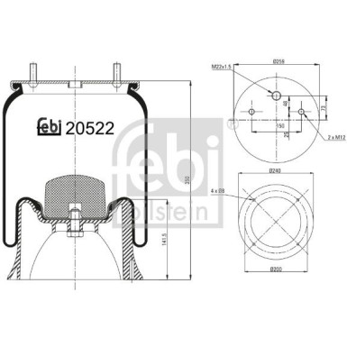 FEBI BILSTEIN 20522 Federbalg, Luftfederung