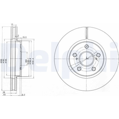 Delphi Bremsscheibe BG3735 Delphi Bremsscheibe BG3735