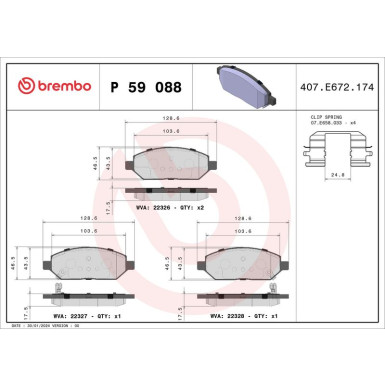 Brembo Bremsbelagsatz, Scheibenbremse PRIME LINE P 59 088 Brembo Bremsbelagsatz, Scheibenbremse PRIME LINE P 59 088
