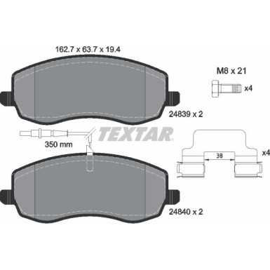 Textar Bremsbelagsatz, Scheibenbremse Q+ 2483901 Textar Bremsbelagsatz, Scheibenbremse Q+ 2483901