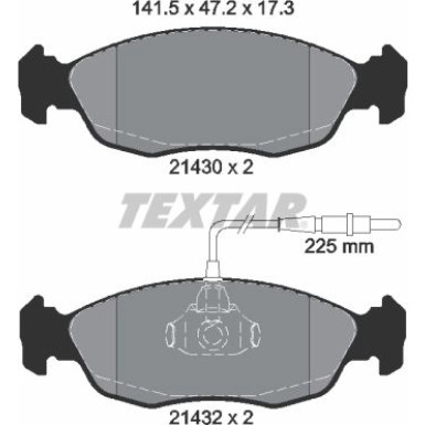 Textar Bremsbelagsatz, Scheibenbremse Q+ 2143001